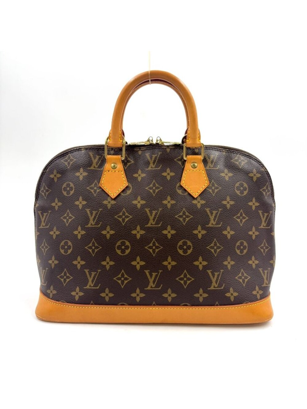 Louis Vuitton Alma PM Monogram Leather Brown Handbag Gold